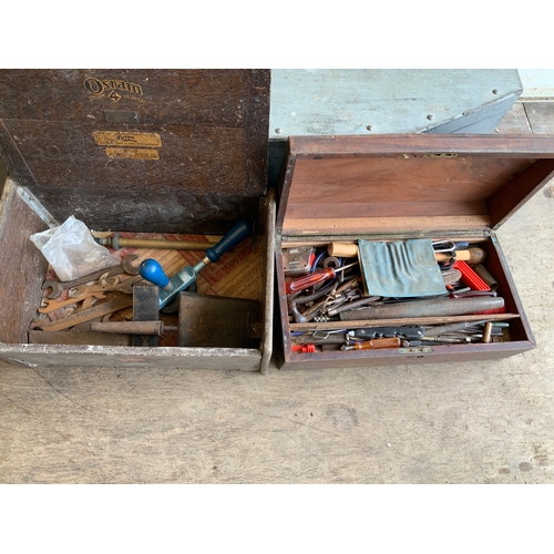 458 - Mahogany Boxes and Contents