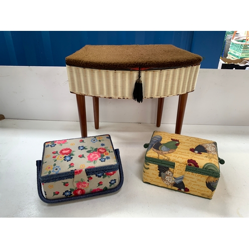 477 - 3x Vintage Sewing Boxes