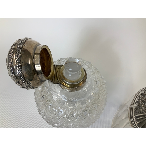 412 - Silver Topped Dressing Table Bottle and Pot