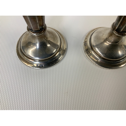 365 - Pair of Filled Silver Candlesticks - 15cm