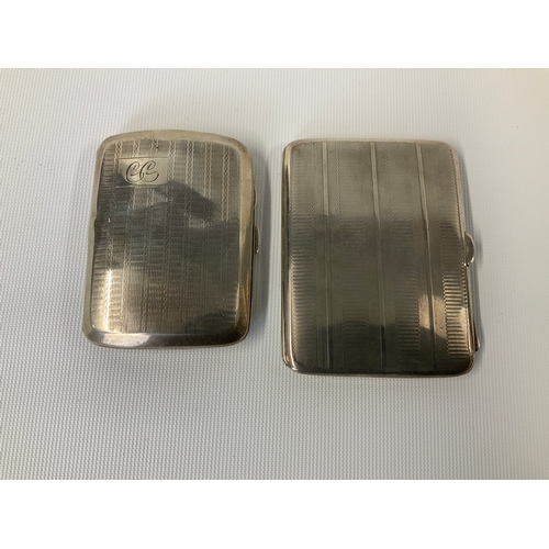 128 - 2x Silver Cigarette Cases - 136g