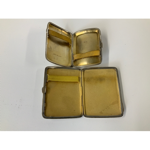 128 - 2x Silver Cigarette Cases - 136g