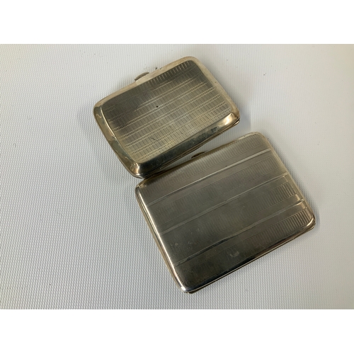 128 - 2x Silver Cigarette Cases - 136g