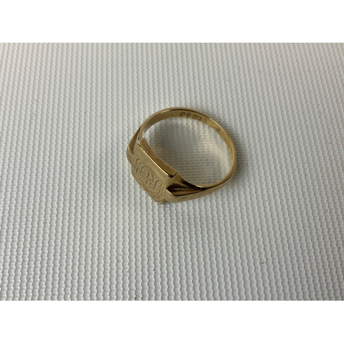 126 - 9ct Gold Signet Ring - Size W - 6.5g