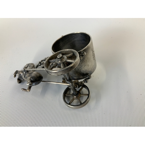 130 - Victorian Silver Plated Chariot and Horse Napkin Ring