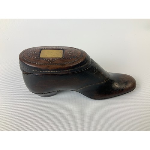 160 - Folk Art Snuff Box in the Form of a Shoe - 15cm