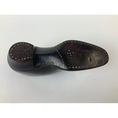 160 - Folk Art Snuff Box in the Form of a Shoe - 15cm
