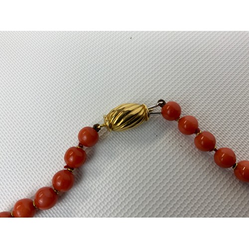 145 - Coral Necklace - 80cm - Clasp Marked 750