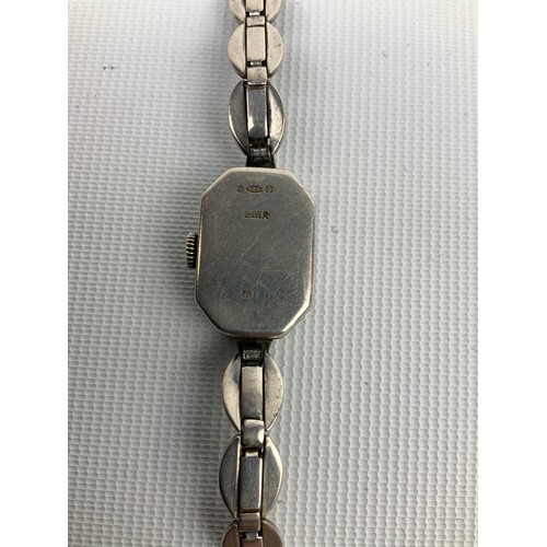 143 - Art Deco Silver Marcasite Ladies Cocktail Watch
