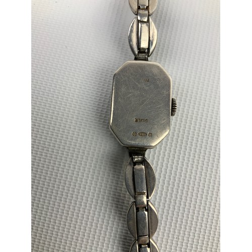143 - Art Deco Silver Marcasite Ladies Cocktail Watch