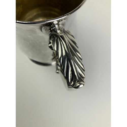 147 - Georgian Silver Tankard with Acanthus Leaf Decoration to the Handle - Monogrammed - 410g