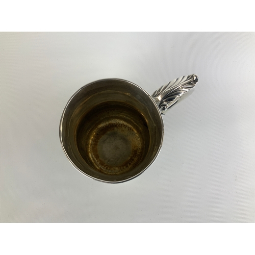 147 - Georgian Silver Tankard with Acanthus Leaf Decoration to the Handle - Monogrammed - 410g