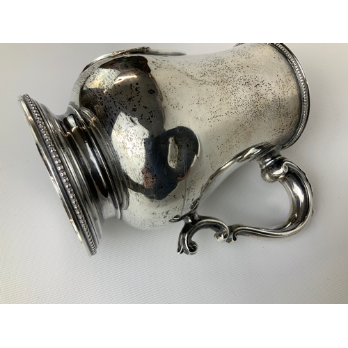 164 - Victorian Silver Tankard with Leaf Capped Handle and Oval Cartouche Depicting Sheep and Cattle - Exe... 
