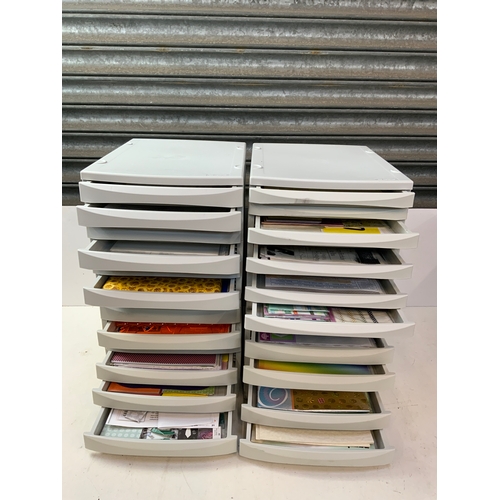 4x Stackable Storage Drawers and Contents - Craft