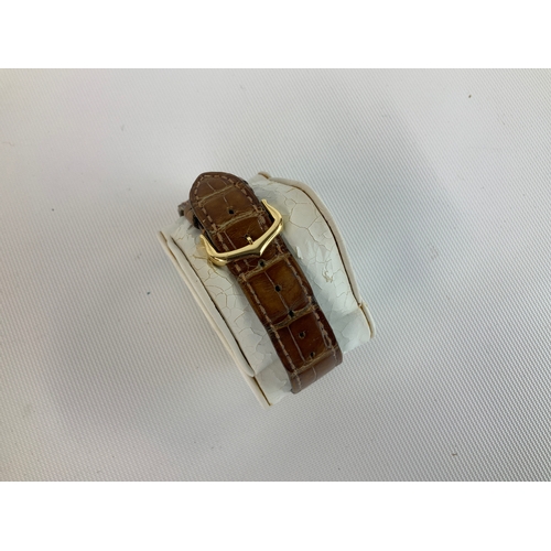 399 - Cartier Tank Calendar Watch - 2441 (126529 MX) 25mm Case - 18ct Gold Marked 750 - Sapphire Cabochon ... 