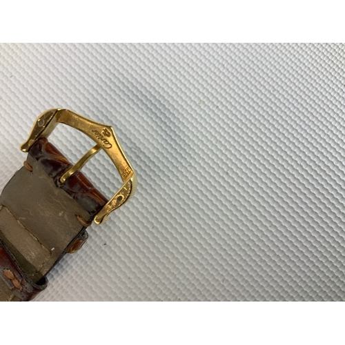 399 - Cartier Tank Calendar Watch - 2441 (126529 MX) 25mm Case - 18ct Gold Marked 750 - Sapphire Cabochon ... 