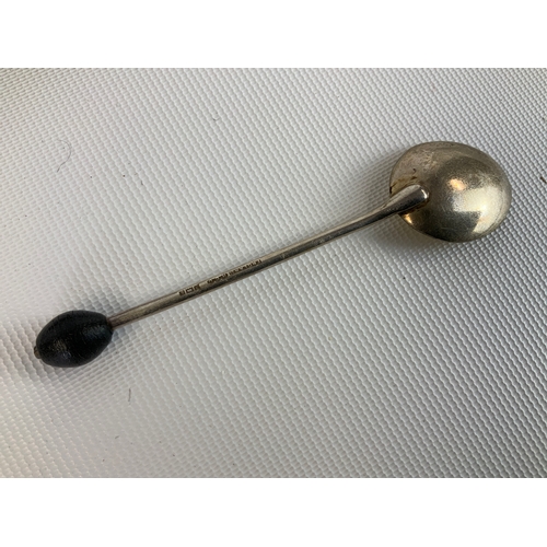119 - Cased Set of 8x Silver and Enamel Coffee Bean Spoons - Henry Clifford Davis,  Birmingham 1932