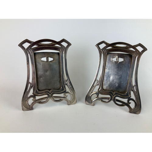 118 - Pair of Antique Art Nouveau Silver Plated Frames - 13cm x 16cm