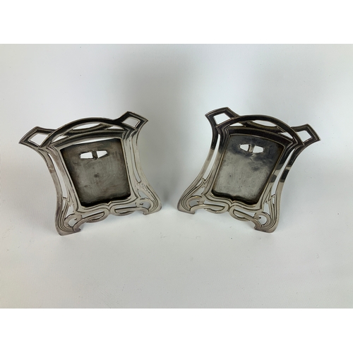 118 - Pair of Antique Art Nouveau Silver Plated Frames - 13cm x 16cm