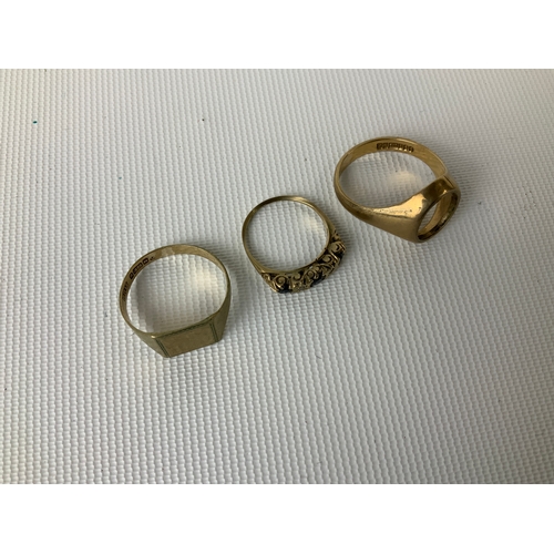 174 - 9ct Gold Rings - 9.1g