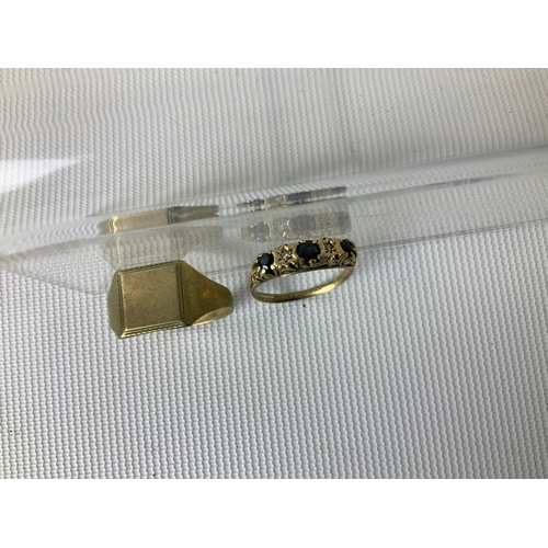174 - 9ct Gold Rings - 9.1g