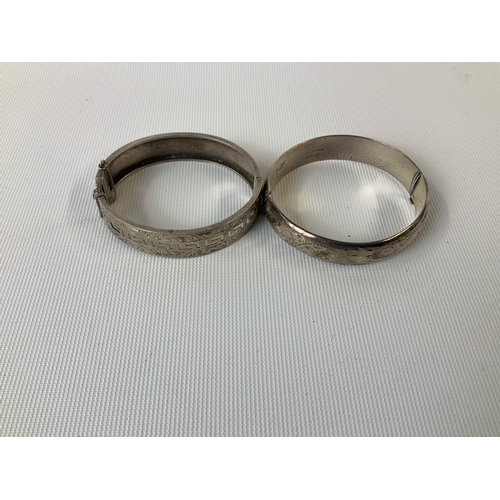133 - 2x Silver Bangles - 35g