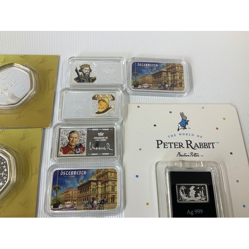 394 - Collectors Silver £0.50 Pieces etc