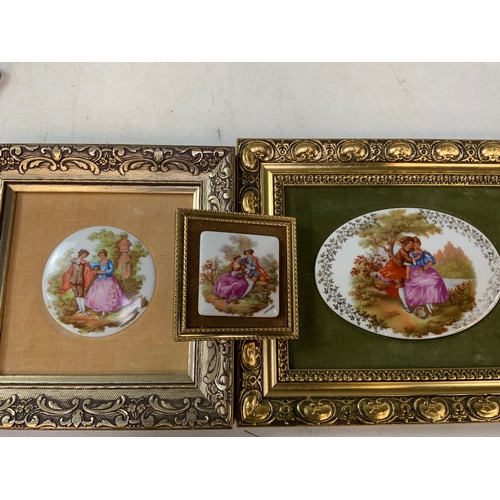 180 - Limoges China and Framed Medallions