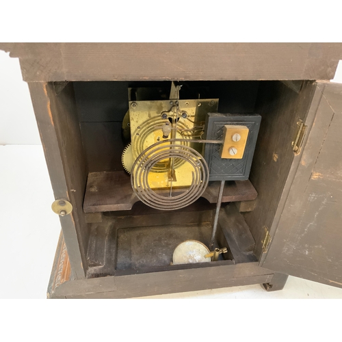 184 - Oak Mantel Clock