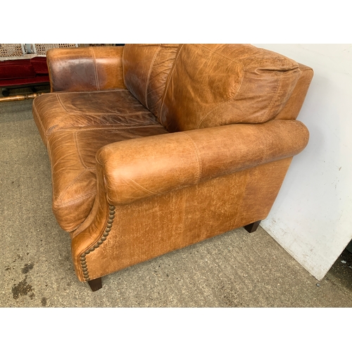 133 - Leather Two Seater Settee