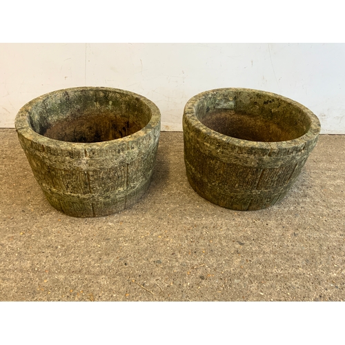 106 - Pair of Barrel Planters
