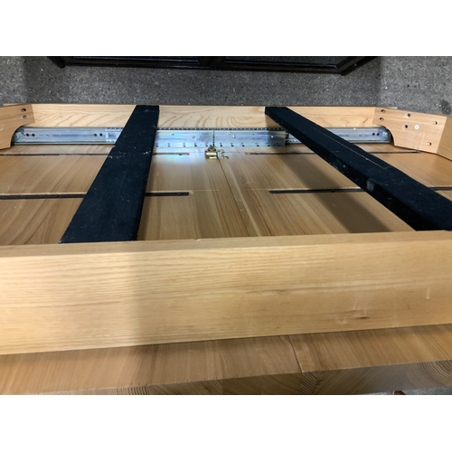 140 - Modern Oak Extending Dining Table with Two Leaves