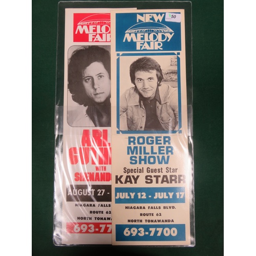 50 - Arlo Guthrie Melody Fair Music Theatre 27th August 1978 with Roger Miller Show with Kay Starr July 1... 