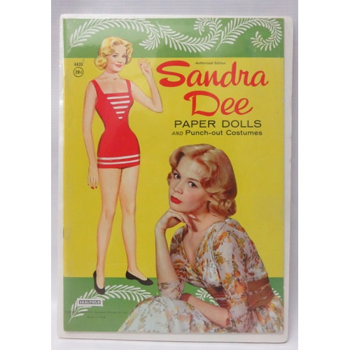 71 - Two Types of Sandra Dee Paper Dolls, both by Saalafield, 1960, with Decca Records Promotional Ice Cr... 