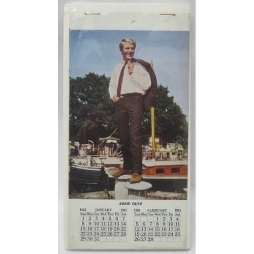 78 - Adam Faith 1961 Calendar with My Mini Album, A Postcard, Photo Set and Jewellery item (5)