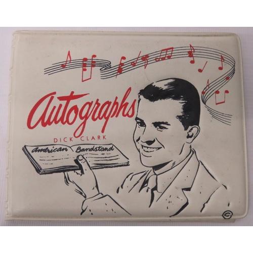 83 - 2 Dick Clark American Bandstand wallets, autograph book, cap and badge