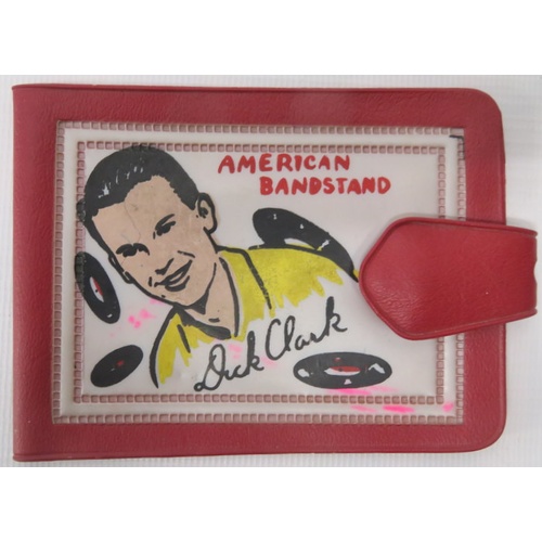 83 - 2 Dick Clark American Bandstand wallets, autograph book, cap and badge