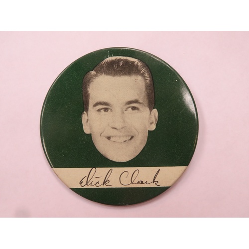 83 - 2 Dick Clark American Bandstand wallets, autograph book, cap and badge