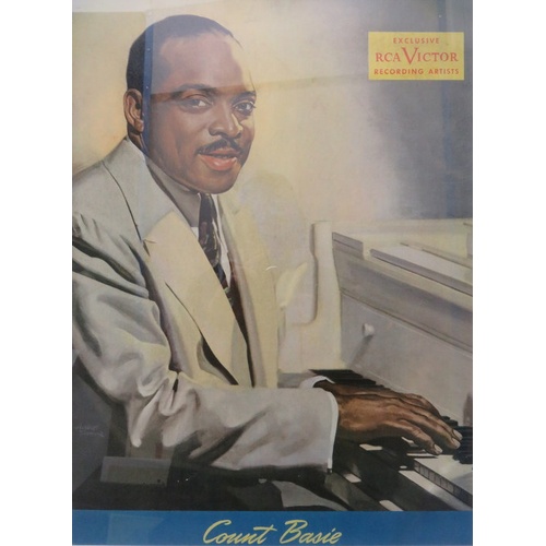 93 - Earl Hines & His Orchestra and Count Basie record company original promotional posters (2) 67cms x 5... 