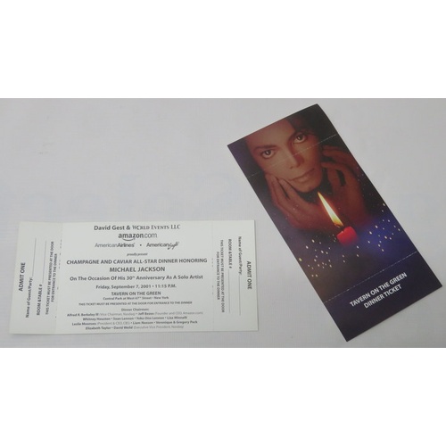 105 - Michael Jackson 30th Anniversary unused Concert Ticket for 7th September 2001 plus three handbills a... 