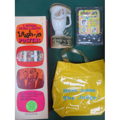 109 - Collection of original Rowan & Martin memorabilia from 1968 including Poster, Flying Finger Mug, New... 