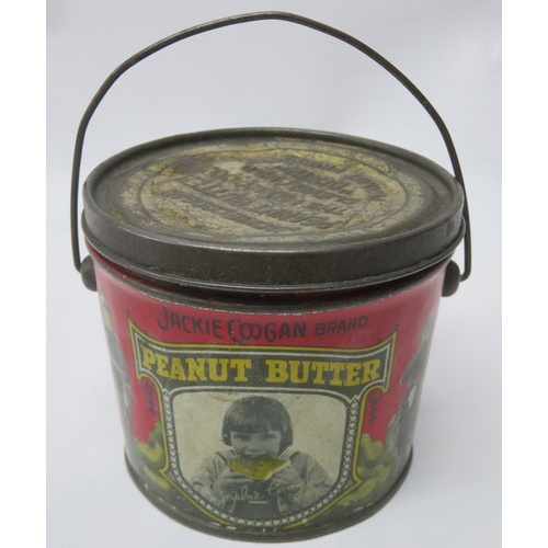 123 - Two Jackie Coogan brand Peanut Butter tins mfg by Kelly & Co Cleveland and Jackie Coogan Muffler (3)