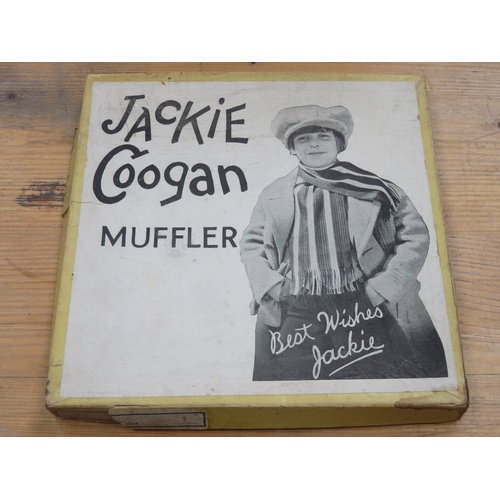 123 - Two Jackie Coogan brand Peanut Butter tins mfg by Kelly & Co Cleveland and Jackie Coogan Muffler (3)