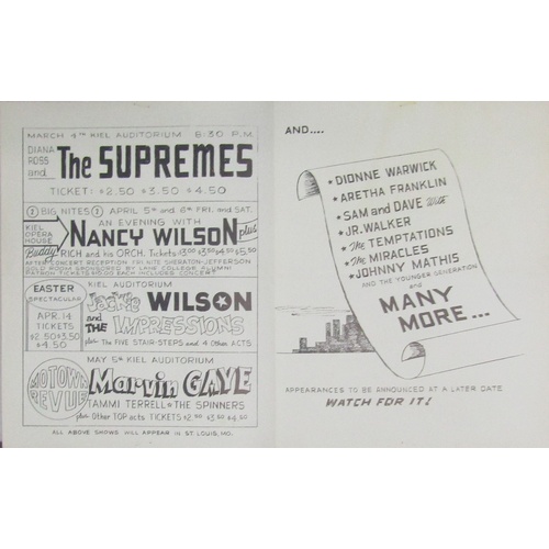 154 - Diana Ross & The Supremes, Nancy Wilson, Jackie Wilson, Marvin Gaye handbill for St Louis Mo 1968