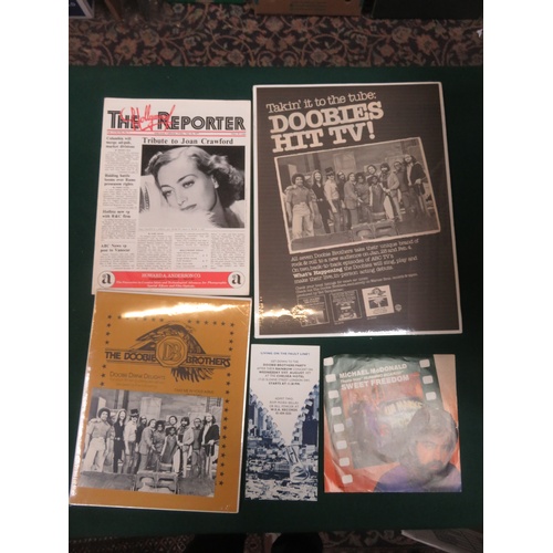 177 - Collection of Doobie Brothers items including Concert Programmes, Six Promo Photographs, 10 Unused C... 