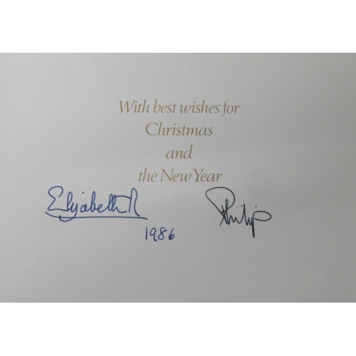 197 - 1986 Christmas Card from The Queen & Prince Philip signed Elizabeth R & Philip