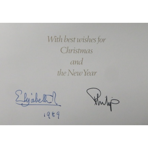 199 - 1989 Christmas Card from The Queen & Prince Philip signed Elizabeth R & Philip