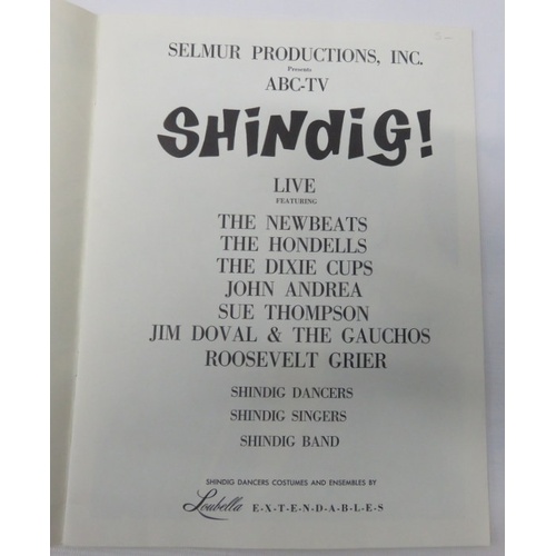 212 - Four Shindig National Tour Programmes featuring Gerry & The Pacemakers, The Dixie Cups, Willy Nelson... 