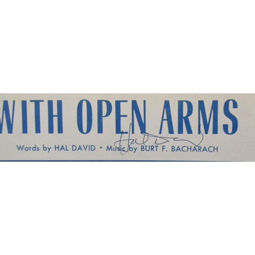 224 - With Open Arms sheet music by Hal David and Burt Bacharach signed by both composers