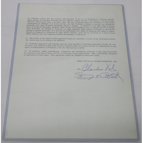 245 - Mike Douglas Show Contract Signed by Sonny & Cher